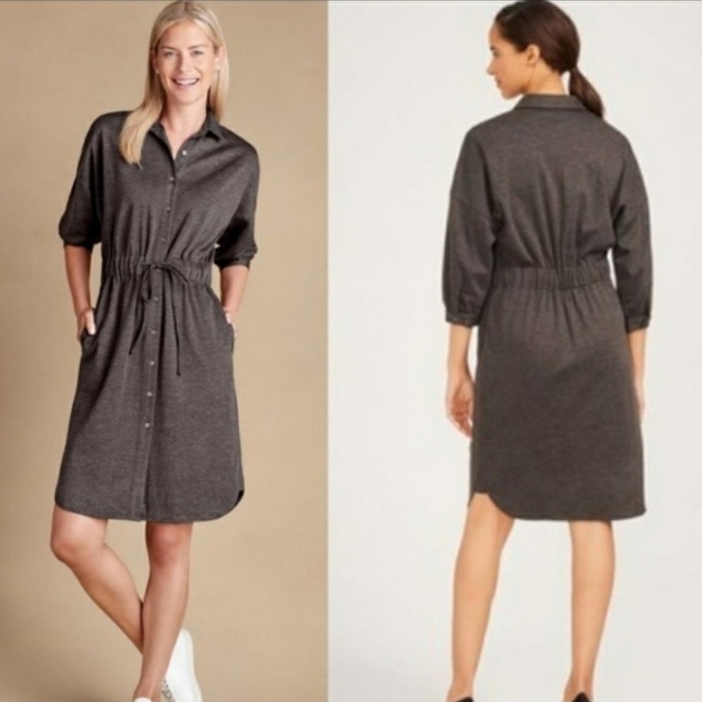 J. Mclaughlin Wool Blend Shirt Dress SzS Gray